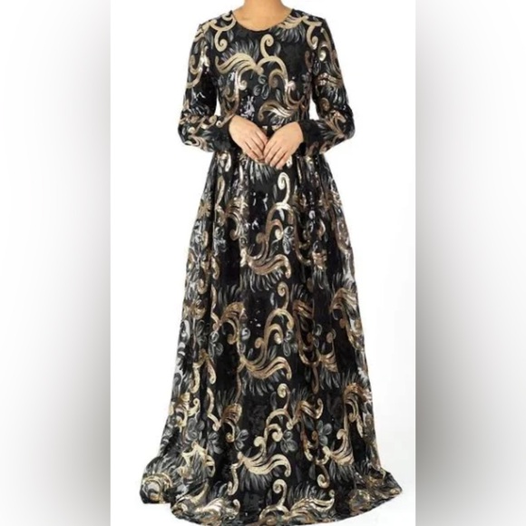 Modest sequin detailed gown. - Picture 1 of 13